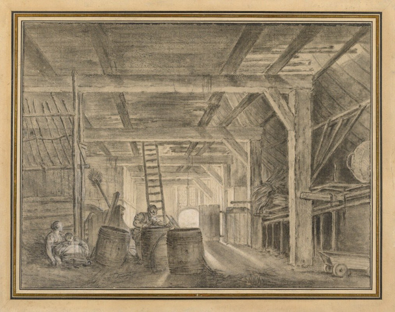 Interior of a Barn with a Family of Coopers (1763–1766) reproduction of painting by Francois Boucher. ALL GICLEE PRINTS