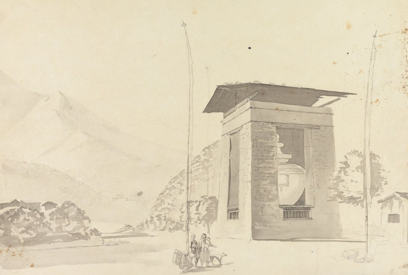 Samuel Davis reprodukcija Near Taussadon [Tashicho Dzong] (1783), VISOS REPRODUKCIJOS , paveikslai, reprodukcijos internetu