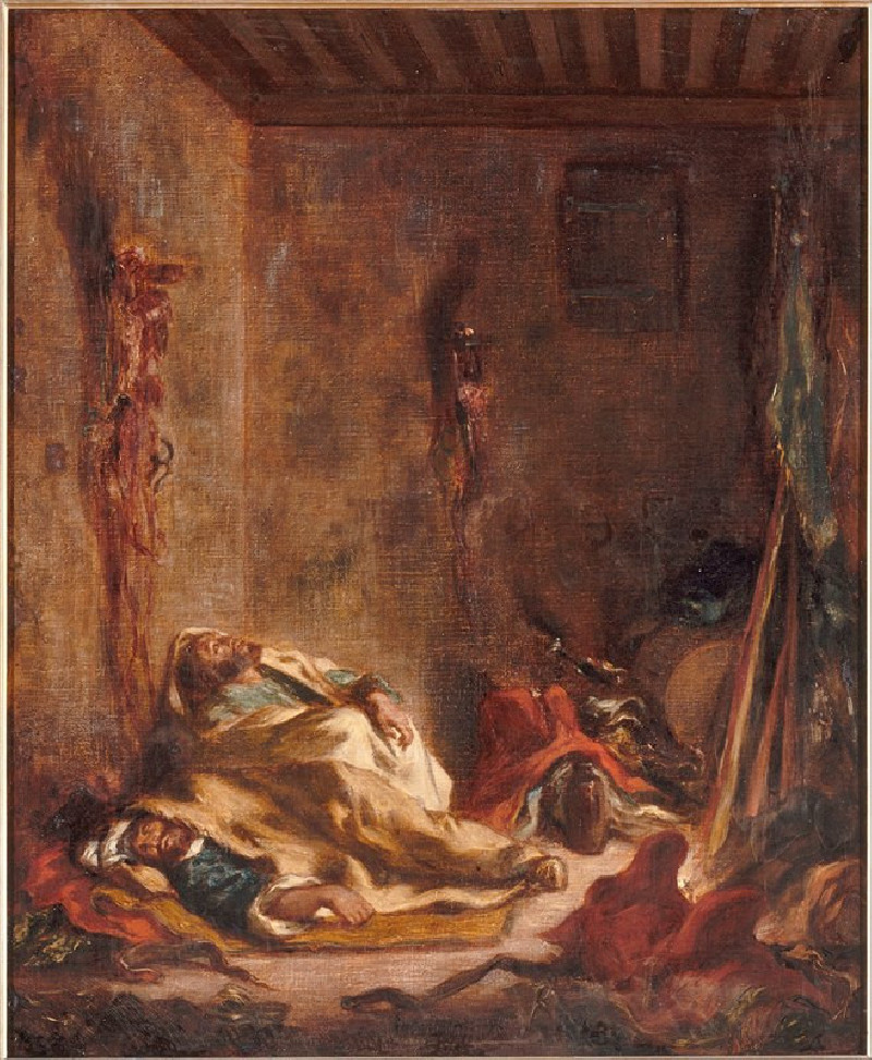 Le corps de garde à Meknès (1847) reproduction of painting by Eugène Delacroix. ALL GICLEE PRINTS