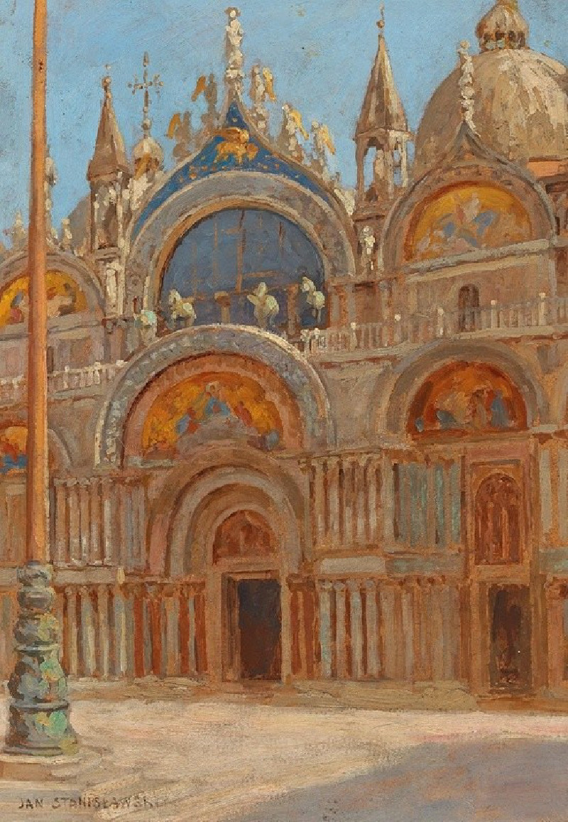 Venedig, San Marco Portal reproduction of painting by Jan Stanislawski. ALL GICLEE PRINTS