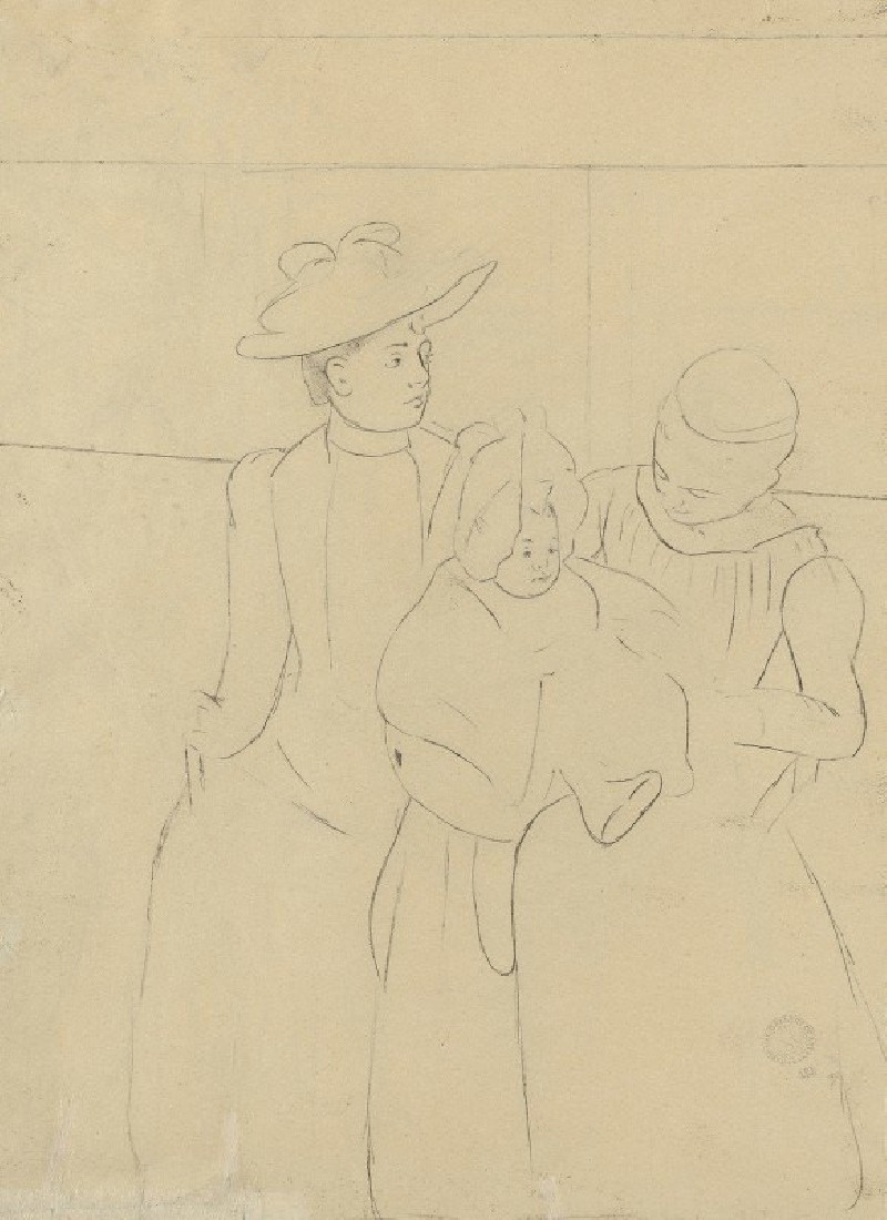 Mary Cassatt reprodukcija In the Omnibus (verso) (c. 1891), VISOS REPRODUKCIJOS , paveikslai, reprodukcijos internetu