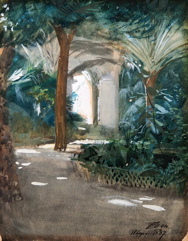 Garden in Algiers (1887) reproduction of painting by Anders Zorn. ALL GICLEE PRINTS