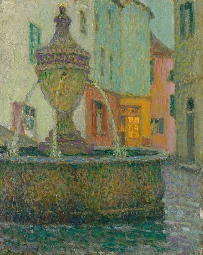 Henri Le Sidaner reprodukcija La Fontaine, Saint-Paul De Vence (1925), VISOS REPRODUKCIJOS , paveikslai, reprodukcijos internetu