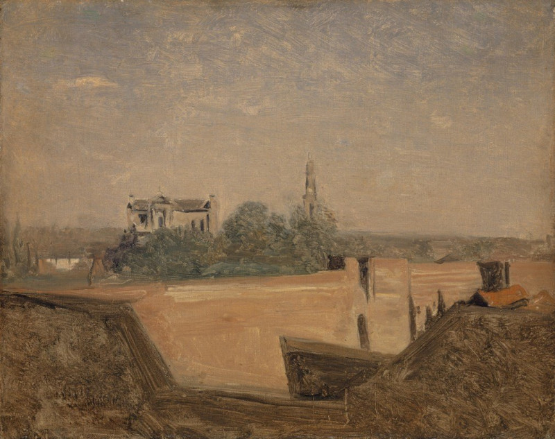 The Ramparts of Arras (1852) reproduction of painting by Jean-Baptiste-Camille Corot. ALL GICLEE PRINTS