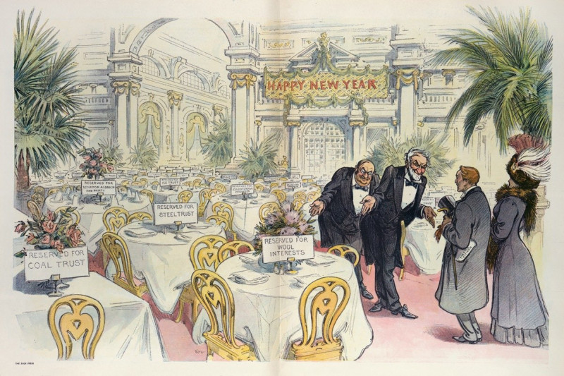 New Year’s eve at the hotel prosperity (1909) reproduction of painting by Udo Keppler. ALL GICLEE PRINTS