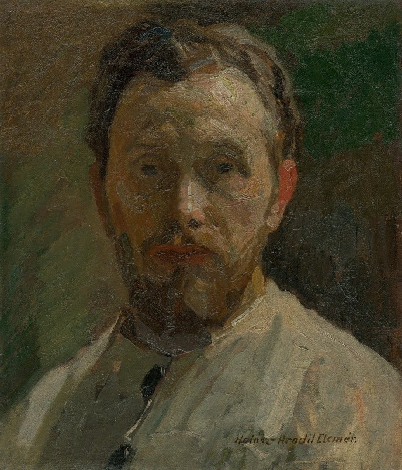 Self portrait (1911–1916) reproduction of painting by Elemír Halász-Hradil. ALL GICLEE PRINTS