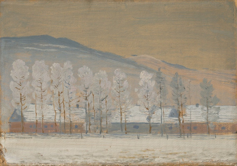 Winter Landscape near Ždiar (1900–1910) reproduction of painting by Ferdinand Katona. ALL GICLEE PRINTS