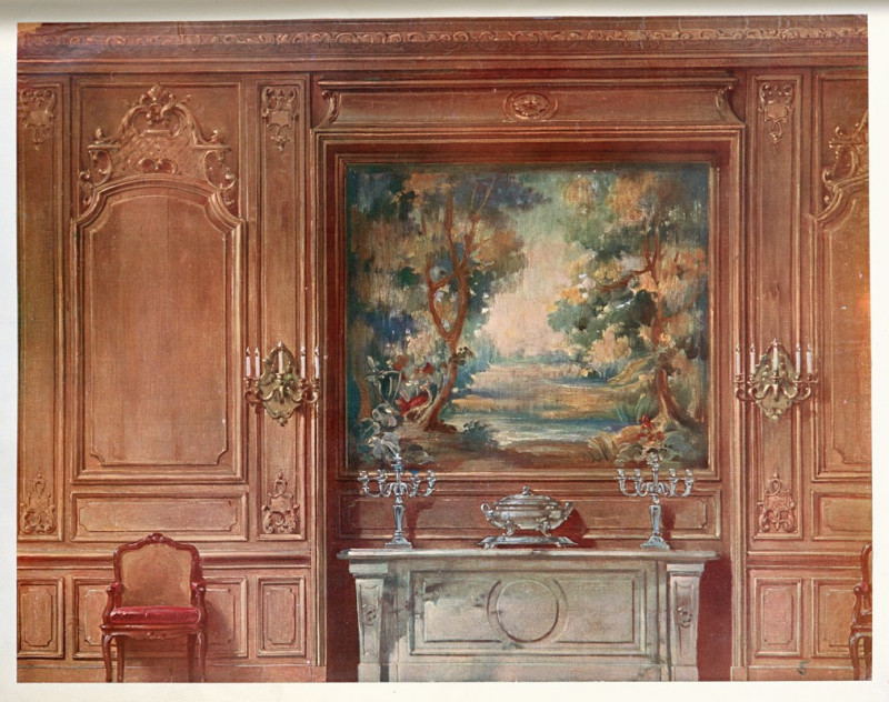 Salle a manger Louis XIV. Vue géométrale. (1907) reproduction of painting by Georges Rémon. ALL GICLEE PRINTS