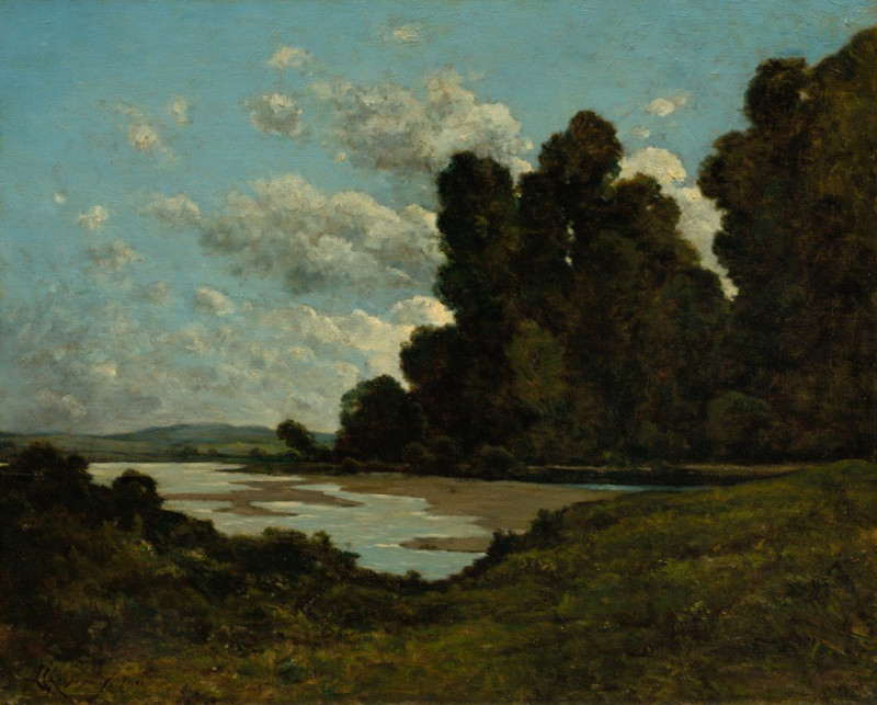 The River Loire at Nevers (1901) reproduction of painting by Henri-Joseph Harpignies. ALL GICLEE PRINTS