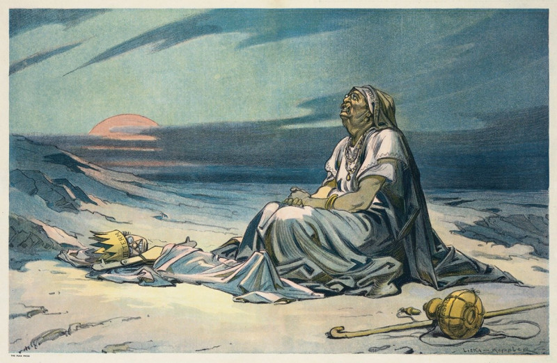 Hagar and Ishmael in the desert (1912) reproduction of painting by Udo Keppler. ALL GICLEE PRINTS