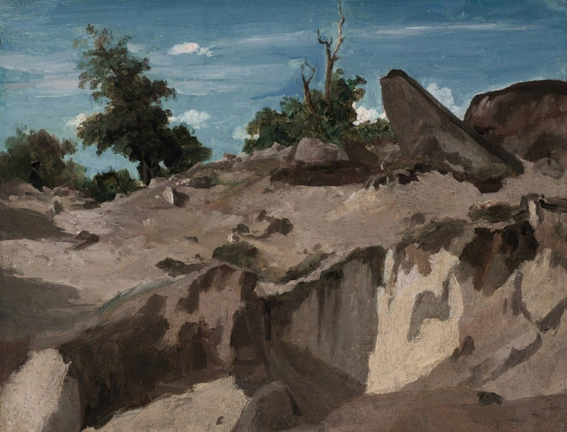 Forêt de Fontainebleau – Au plateau brûlé reproduction of painting by Jean-Baptiste-Camille Corot. ALL GICLEE PRINTS