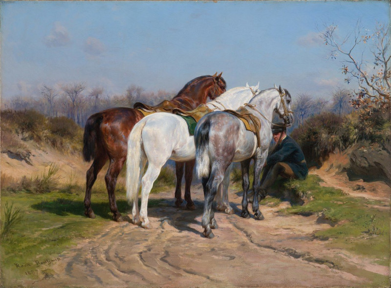 Relay Hunting (1887) reproduction of painting by Rosa Bonheur. ALL GICLEE PRINTS