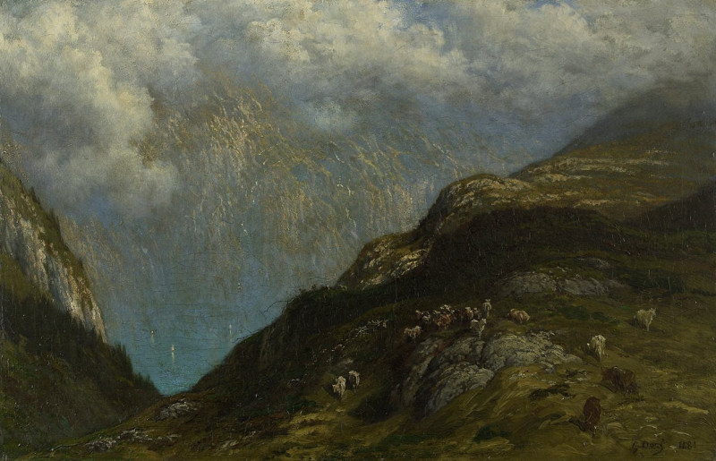 Gustave Doré reprodukcija Paysage de montagne (1881), VISOS REPRODUKCIJOS , paveikslai, reprodukcijos internetu