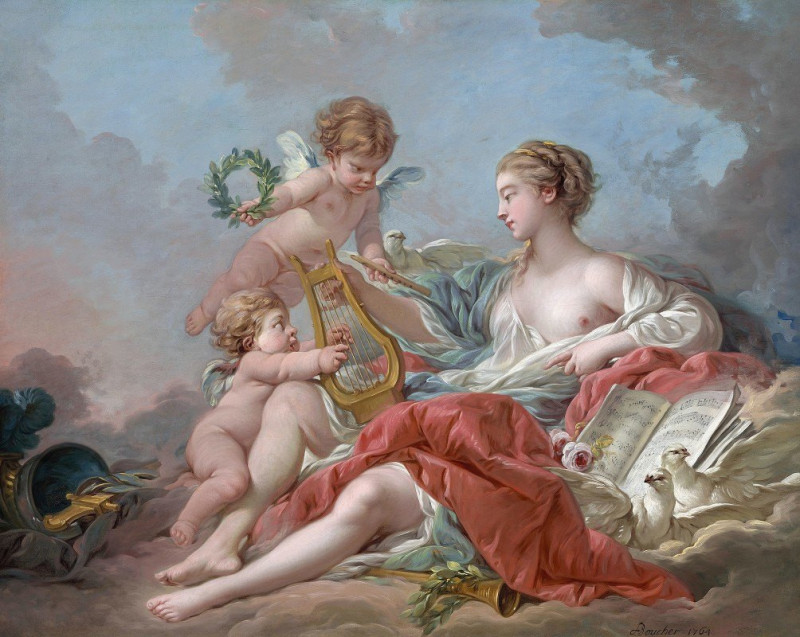 Allegory of Music (1764) reproduction of painting by Francois Boucher. ALL GICLEE PRINTS