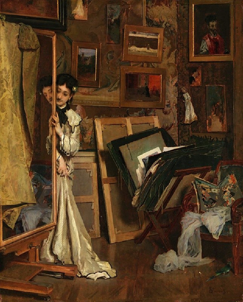 The Psyché (My Studio) (ca 1871) reproduction of painting by Alfred Stevens. ALL GICLEE PRINTS