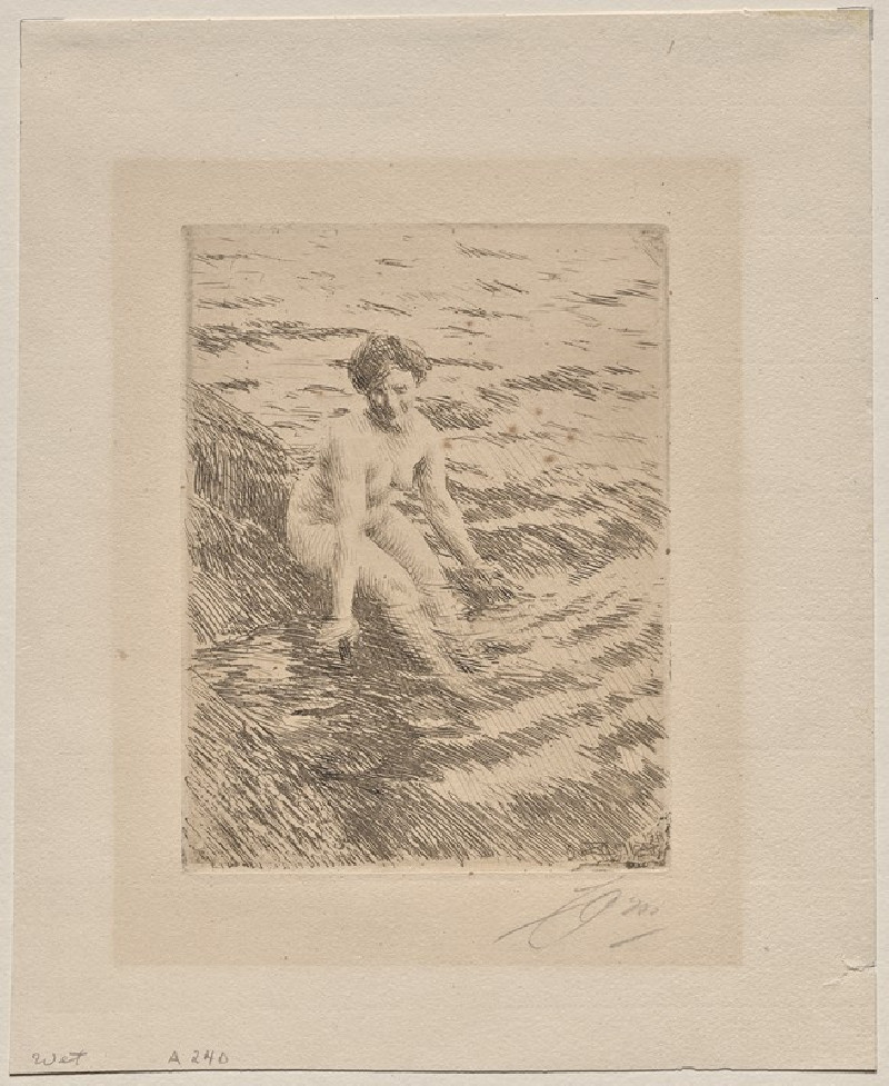 Wet (1911) reproduction of painting by Anders Zorn. ALL GICLEE PRINTS