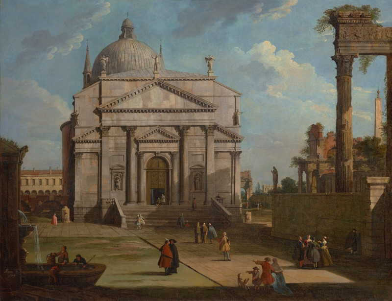 A capriccio with the church of the Redentore (1744) reproduction of painting by Canaletto. ALL GICLEE PRINTS