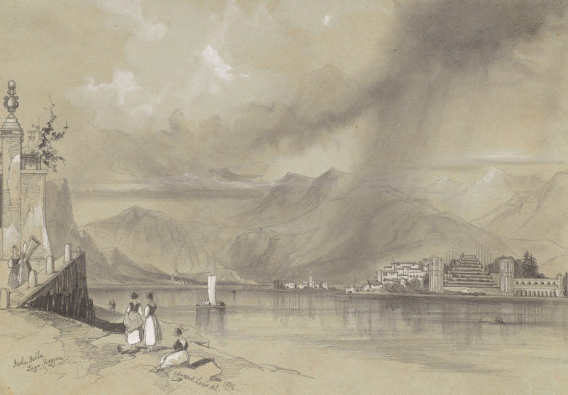 Isola Bella, Lago Maggiore (1839) reproduction of painting by Edward Lear. ALL GICLEE PRINTS