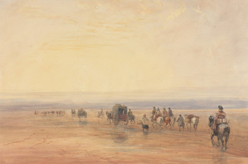 Crossing Lancaster Sands (mid 1830s) reproduction of painting by David Cox. ALL GICLEE PRINTS