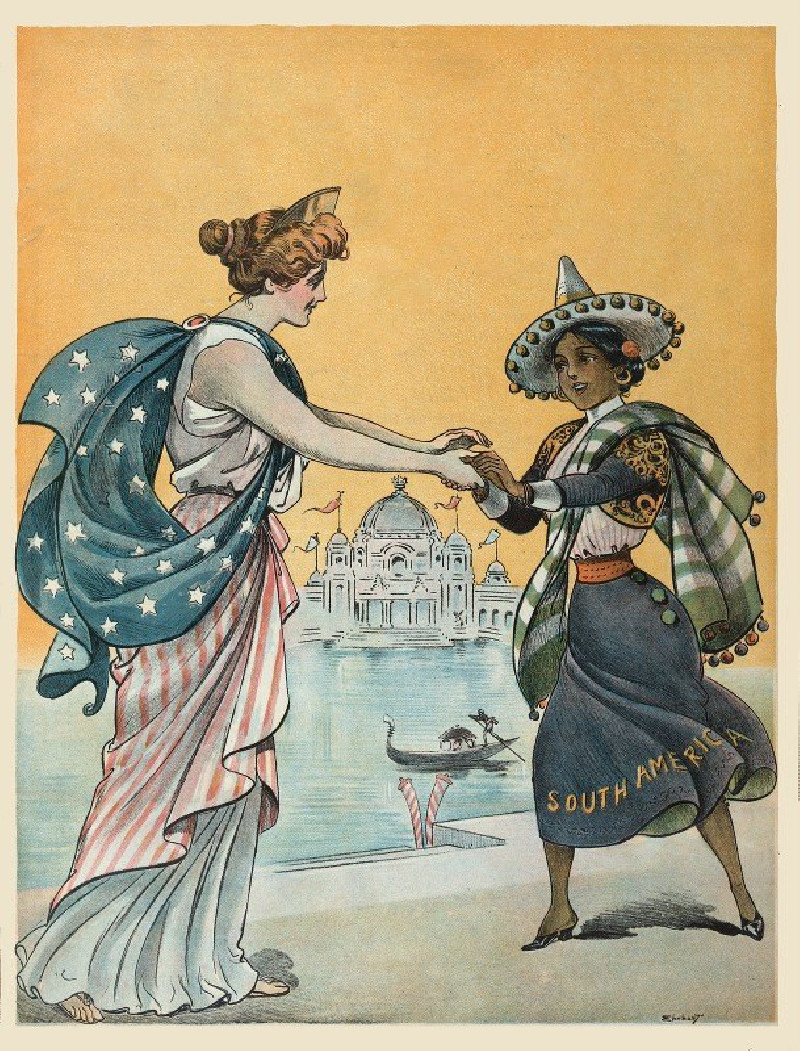 Pan-American Puck (1901) reproduction of painting by Samuel Ehrhart. ALL GICLEE PRINTS