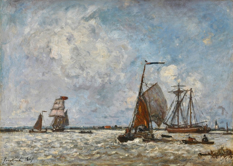 L’Estuaire, Belgique  (1867) reproduction of painting by Johan Barthold Jongkind. ALL GICLEE PRINTS