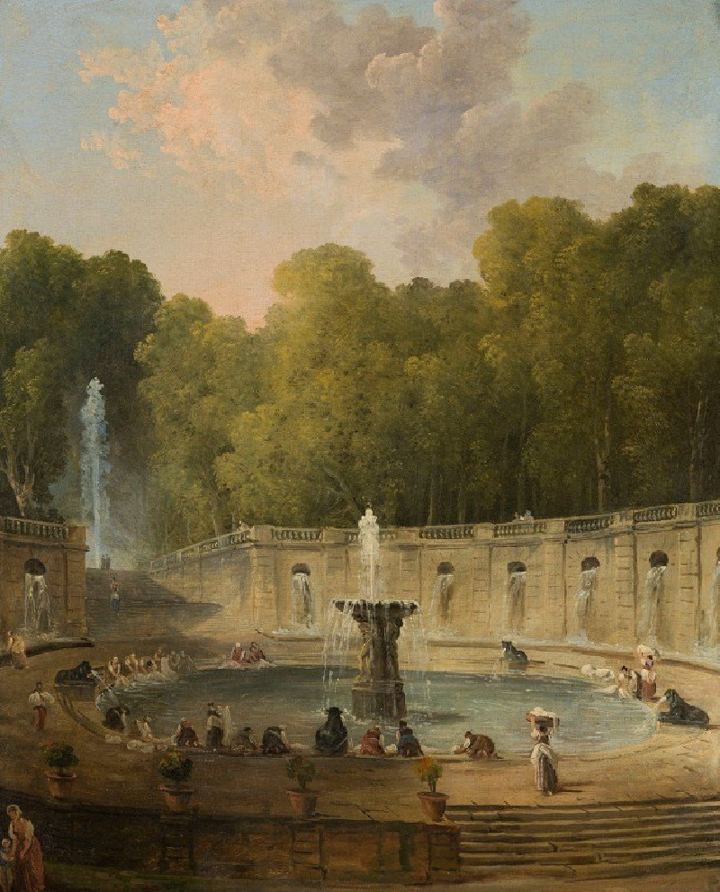 Lavandières dans un parc (1775) reproduction of painting by Hubert Robert. ALL GICLEE PRINTS