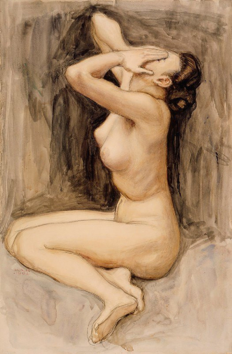 Despair, Study For The ‘by The River Of Tuonela’, Jusélius Mausoleum (1903) reproduction of painting by Akseli Gallen-Kallela...