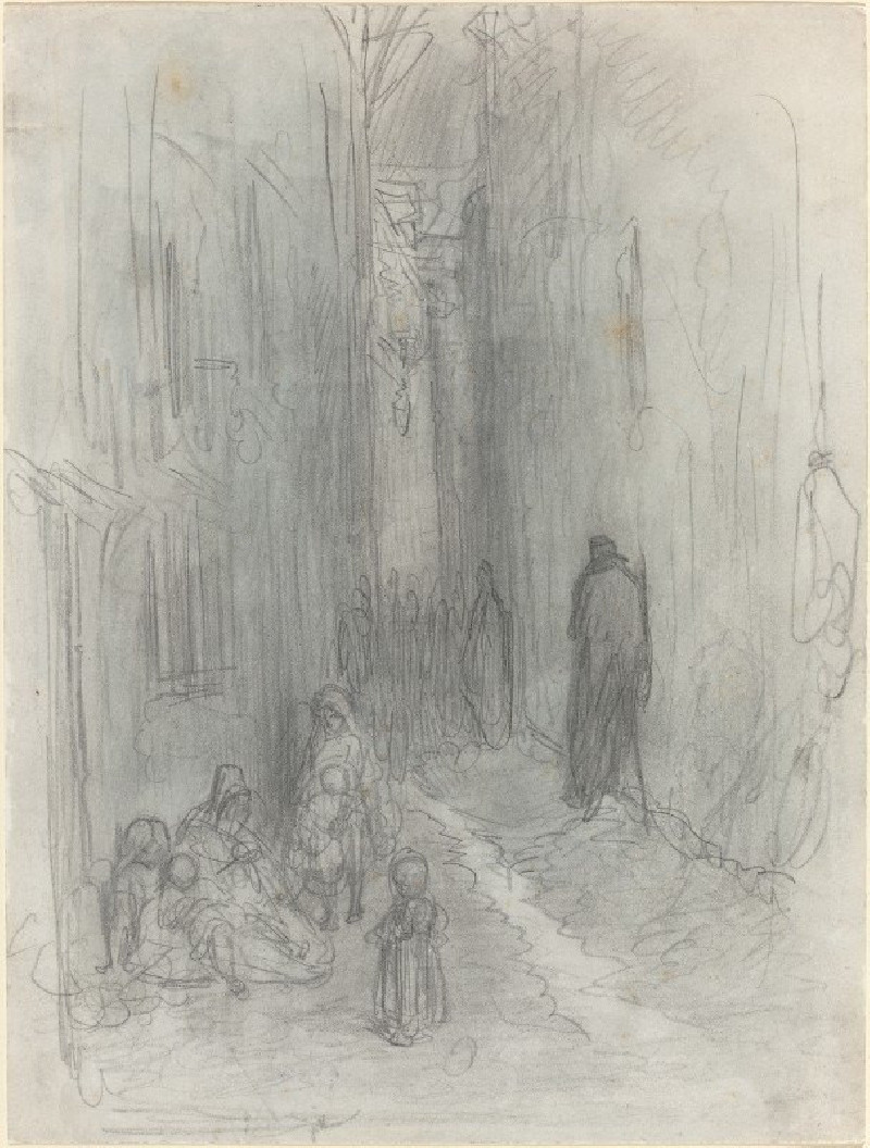 A Backstreet in London (1868) reproduction of painting by Gustave Doré. ALL GICLEE PRINTS