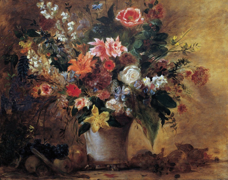 Blumenstillleben (1834) reproduction of painting by Eugène Delacroix. ALL GICLEE PRINTS