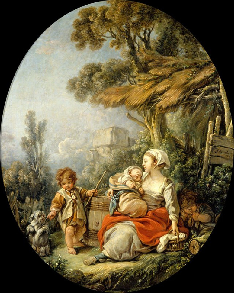 L’Heureuse Mère (1758) reproduction of painting by Francois Boucher. ALL GICLEE PRINTS