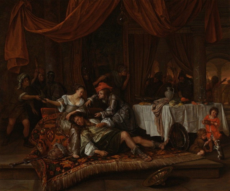 Jan Steen reprodukcija Samson and Delilah (1668), VISOS REPRODUKCIJOS , paveikslai, reprodukcijos internetu