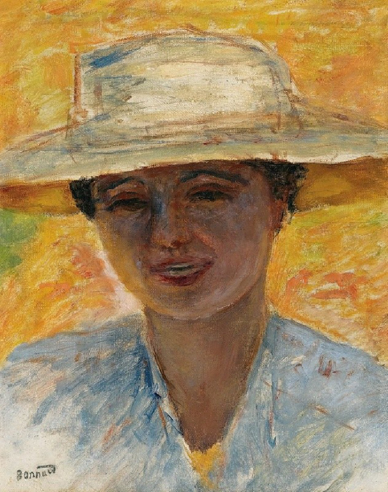 Portrait de Femme au Grand Chapeau (circa 1917) reproduction of painting by Pierre Bonnard. ALL GICLEE PRINTS