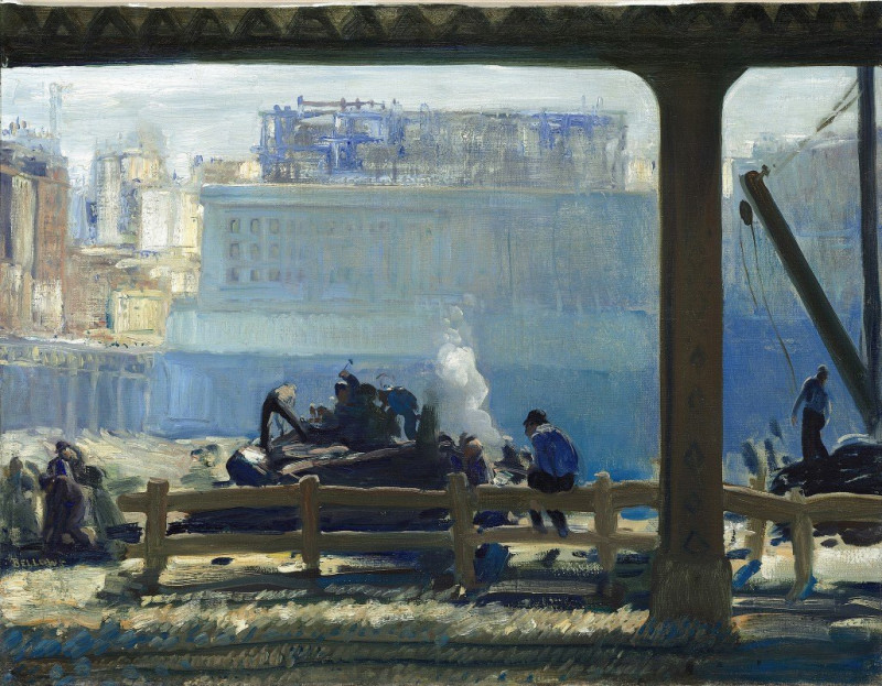 Blue Morning (1909) reproduction of painting by George Wesley Bellows. ALL GICLEE PRINTS