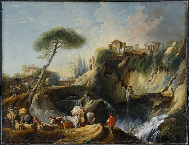 View of Tivoli with the Temple of Vesta reproduction of painting by Francois Boucher. ALL GICLEE PRINTS