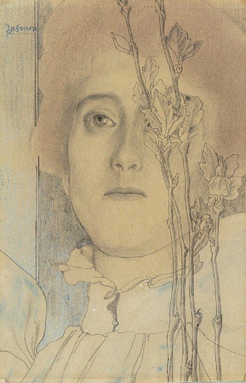 Portret van een onbekende vrouw (1868 - 1928) reproduction of painting by Jan Toorop. ALL GICLEE PRINTS