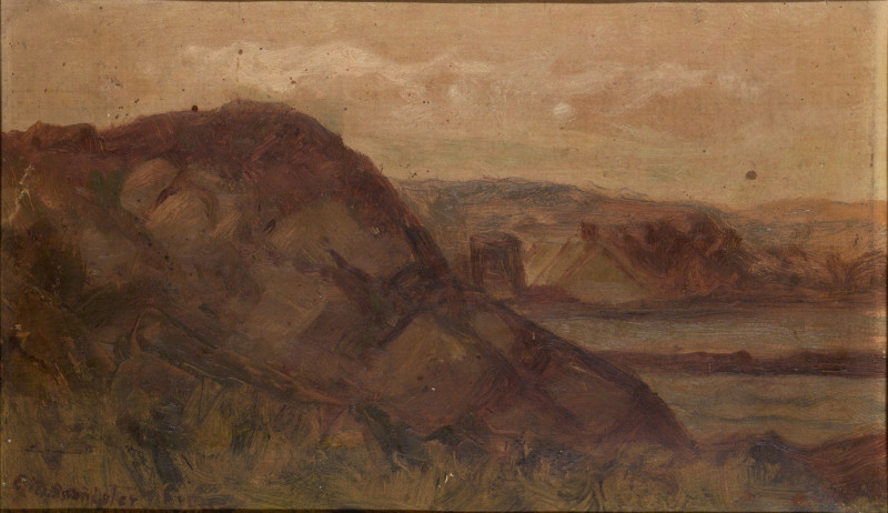 Untitled (landscape with rocks) (1898) reproduction of painting by Edward Mitchell Bannister. ALL GICLEE PRINTS