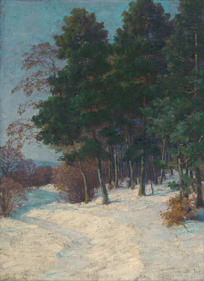 Forest in winter (1903) reproduction of painting by Ľudovít Čordák. ALL GICLEE PRINTS