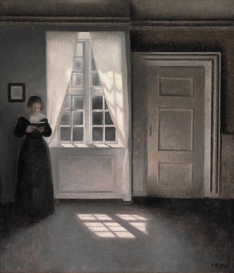 Interiør fra Strandgade 30 (1900) reproduction of painting by Vilhelm Hammershøi. ALL GICLEE PRINTS