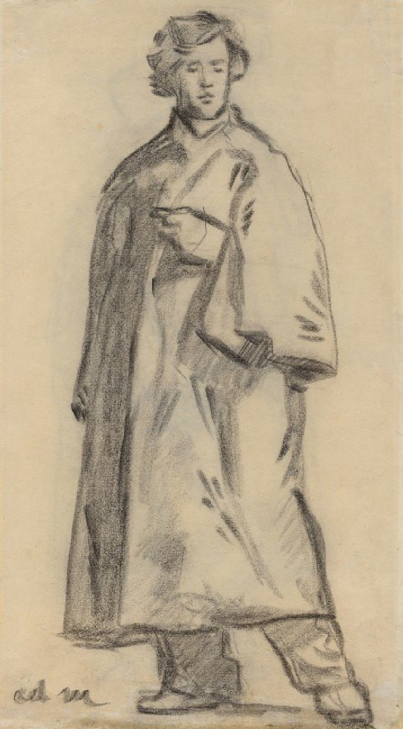 Man Wearing a Cloak (recto) (1852-1858) reproduction of painting by Edouard Manet. ALL GICLEE PRINTS