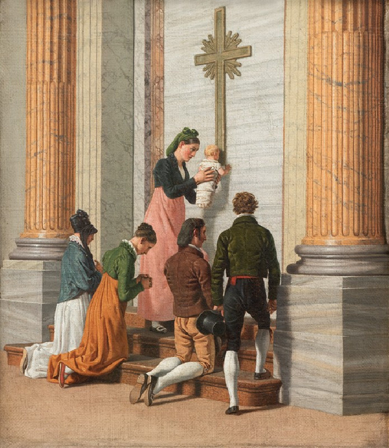 Devotion by the Holy Door of St. Peter’s Basilica (ca. 1814) reproduction of painting by Christoffer Wilhelm Eckersberg. ALL ...