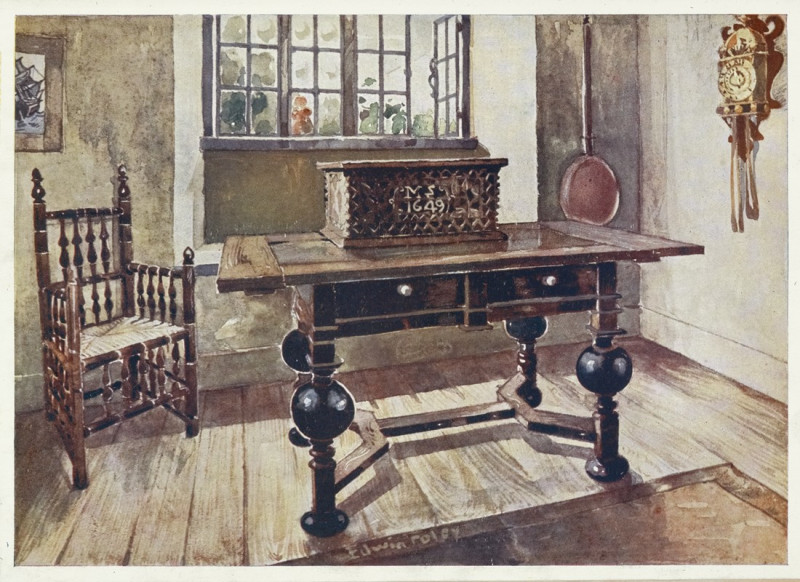 An early Virginian colonist’s parlour (1910 - 1911) reproduction of painting by Edwin Foley. ALL GICLEE PRINTS