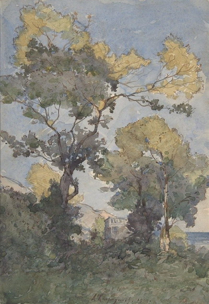 Henri-Joseph Harpignies reprodukcija Landscape (1900), VISOS REPRODUKCIJOS , paveikslai, reprodukcijos internetu