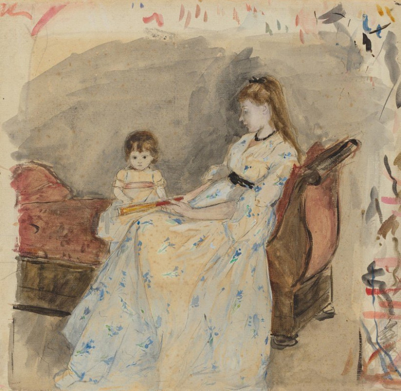 The Artist’s Sister,Edma With Her Daughter Jeanne (1872) reproduction of painting by Berthe Morisot. ALL GICLEE PRINTS