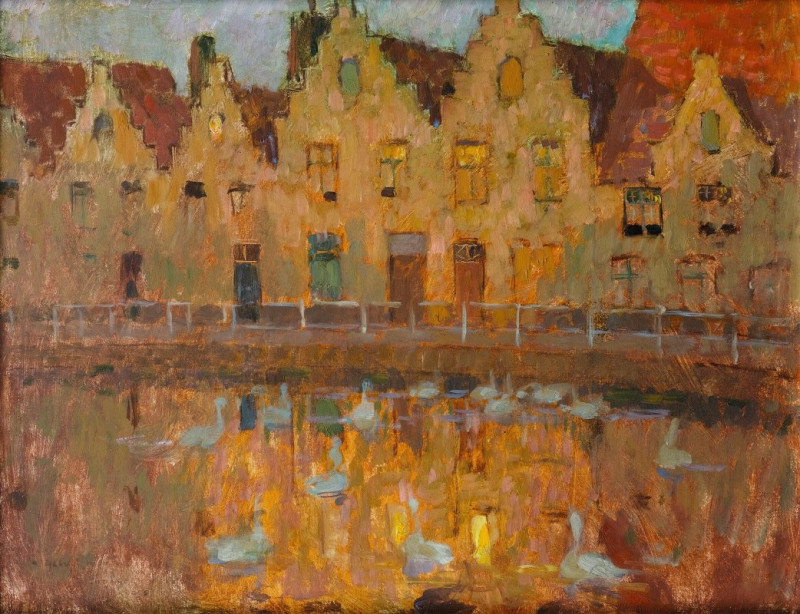 Houses In Bruges reproduction of painting by Henri Le Sidaner. ALL GICLEE PRINTS