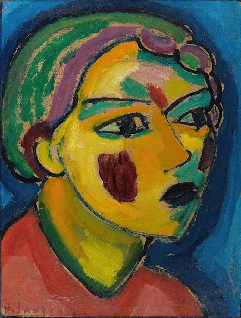 Dichterin (Mystischer Kopf) (1917) reproduction of painting by Alexej von Jawlensky. ALL GICLEE PRINTS