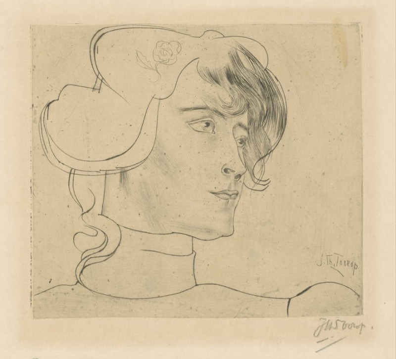 Portret van Marguerite Helfrich (1897) reproduction of painting by Jan Toorop. ALL GICLEE PRINTS