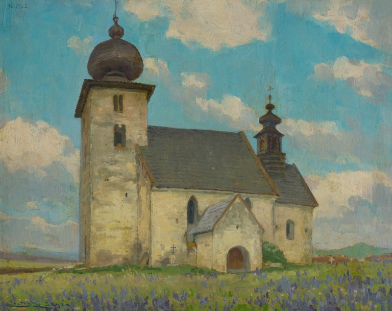 Gothic church in Žehra (1912) reproduction of painting by Ľudovít Čordák. ALL GICLEE PRINTS