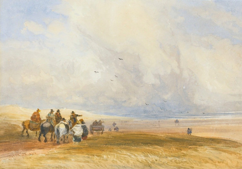 Ulverstone Sands, Cumbria (1836) reproduction of painting by David Cox. ALL GICLEE PRINTS