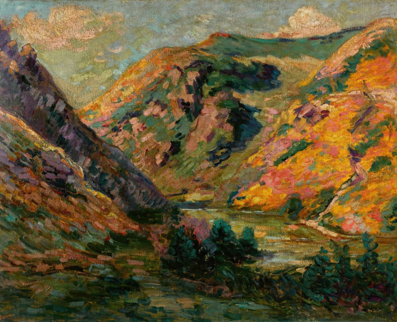 Les Carolles, Vallée de la Lude (1902) reproduction of painting by Armand Guillaumin. ALL GICLEE PRINTS