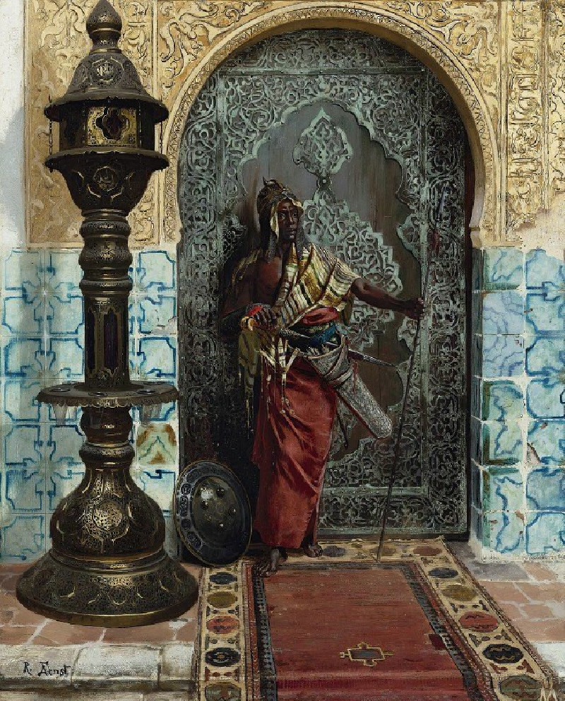 Nubian Guard reproduction of painting by Rudolf Ernst. ALL GICLEE PRINTS